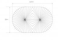 22m x 35m Big Top diagram, Tensile design Big Top, plan view