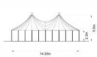 8.5m x 14.25m little top diagram - plan view, wedding tent