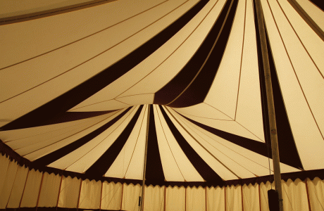 inside little top, inside big top, sculpted canvas tent 