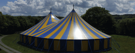 Twin Pole Big Top, 22m x 35m Circus Tent, Serge Ferrari, hire Big Top, twin pole cicus tent
